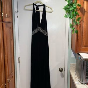 ⭐️Delaru Halter top Long Black Dress - 12